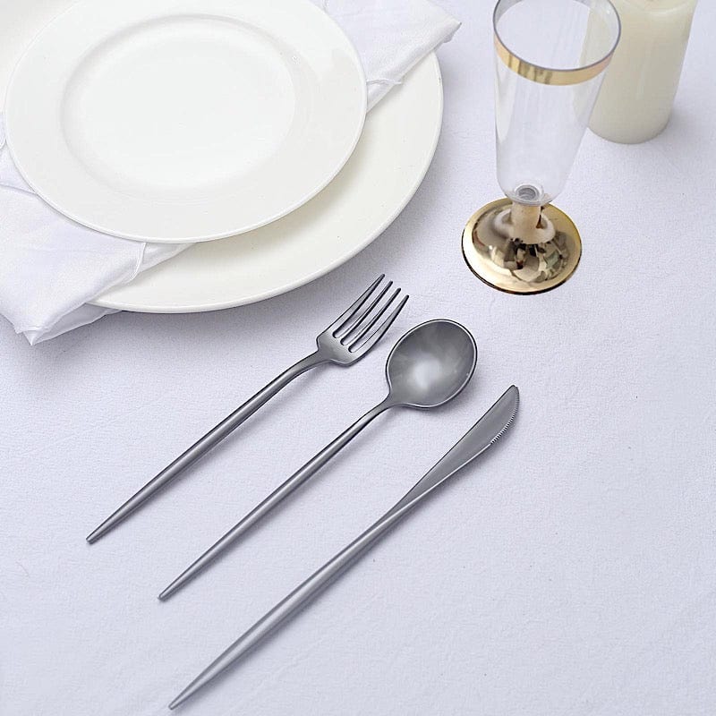 50 Heavy Duty Plastic Cutlery Spoons Forks and Knives Set - Disposable Tableware