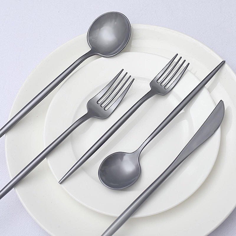 50 Heavy Duty Plastic Cutlery Spoons Forks and Knives Set - Disposable Tableware