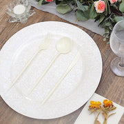 50 Heavy Duty Plastic Cutlery Spoons Forks and Knives Set - Disposable Tableware