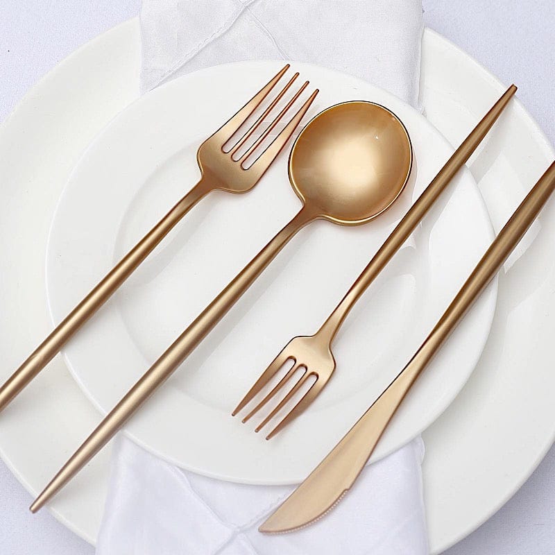 50 Heavy Duty Plastic Cutlery Spoons Forks and Knives Set - Disposable Tableware