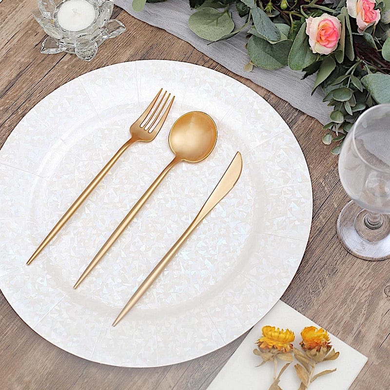 50 Heavy Duty Plastic Cutlery Spoons Forks and Knives Set - Disposable Tableware