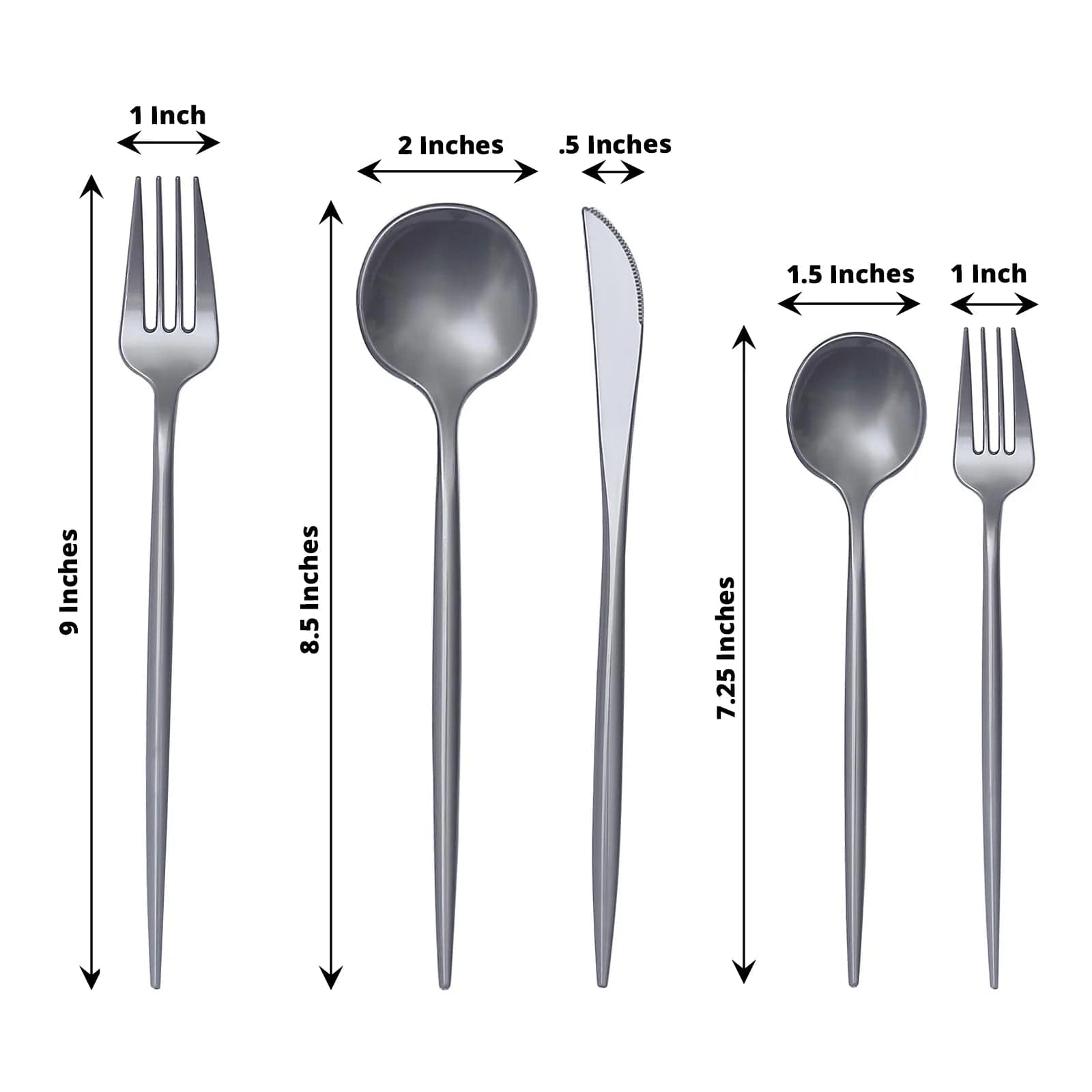 50 Heavy Duty Plastic Cutlery Spoons Forks and Knives Set - Disposable Tableware