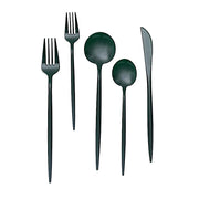50 Heavy Duty Plastic Cutlery Spoons Forks and Knives Set - Disposable Tableware DSP_YY0012A_HUNT