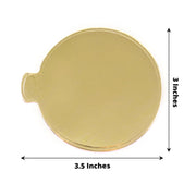 50 Metallic 3" Round Cake Boards Disposable Mini Dessert Trays - Gold CAKE_CARB009_RND_GOLD