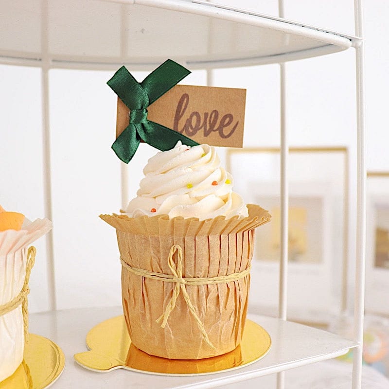 50 Metallic 3" Round Cake Boards Disposable Mini Dessert Trays - Gold CAKE_CARB009_RND_GOLD