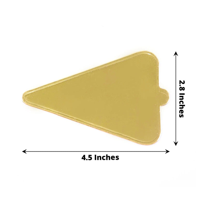 50 Metallic 5" Triangle Cake Boards Disposable Mini Dessert Trays - Gold CAKE_CARB009_TRI_GOLD