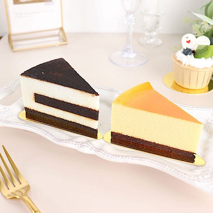 50 Metallic 5" Triangle Cake Boards Disposable Mini Dessert Trays - Gold CAKE_CARB009_TRI_GOLD