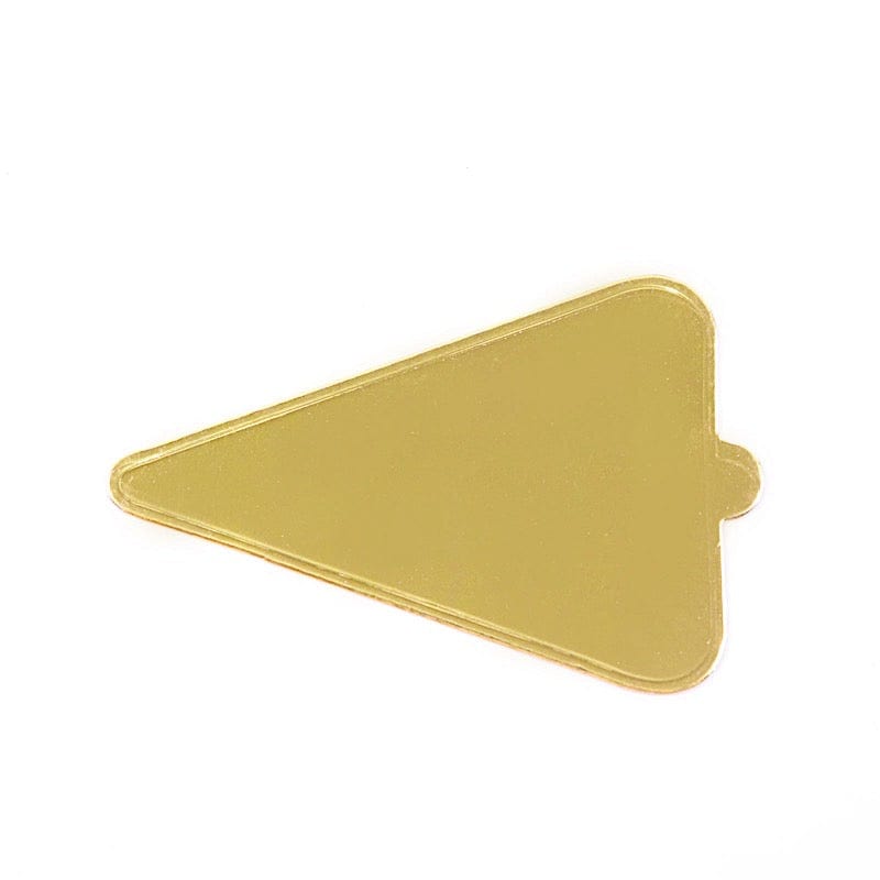 50 Metallic 5" Triangle Cake Boards Disposable Mini Dessert Trays - Gold CAKE_CARB009_TRI_GOLD