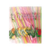 50 Mini Tropical Fruit Disposable Plastic Drinking Straws - Assorted STRAW_PLST02_FRUT