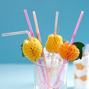 50 Mini Tropical Fruit Disposable Plastic Drinking Straws - Assorted STRAW_PLST02_FRUT