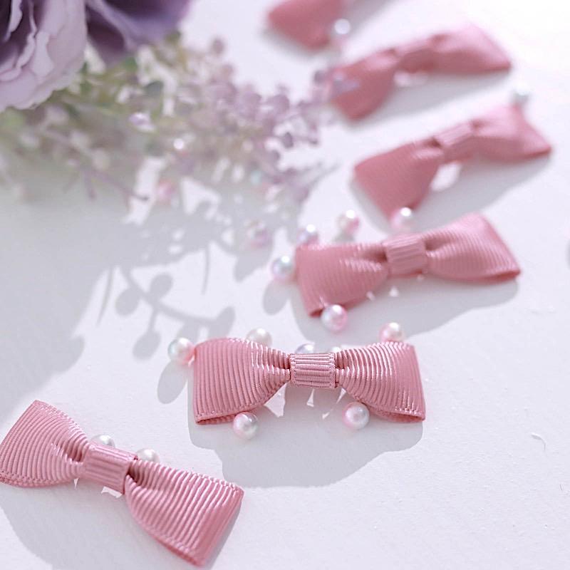 50 pcs 1.5" Grosgrain Polyester Pre Tied Ribbon Bows