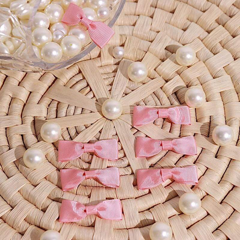 50 pcs 1.5" Grosgrain Polyester Pre Tied Ribbon Bows