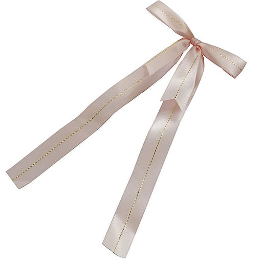 50 pcs 10" Pre Tied Satin Ribbon Bows with Metallic Trim RIB_BOW_STN01_046