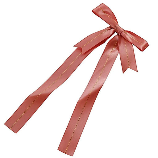50 pcs 10" Pre Tied Satin Ribbon Bows with Metallic Trim RIB_BOW_STN01_080