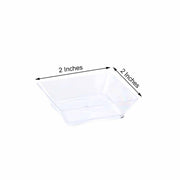 50 pcs 2" Clear Elegant Mini Square Plastic Plates - Disposable Tableware PLST_PLA0055_CLR