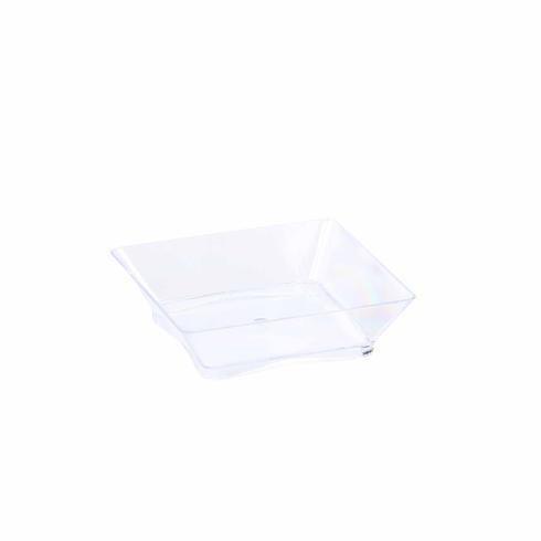 50 pcs 2" Clear Elegant Mini Square Plastic Plates - Disposable Tableware PLST_PLA0055_CLR
