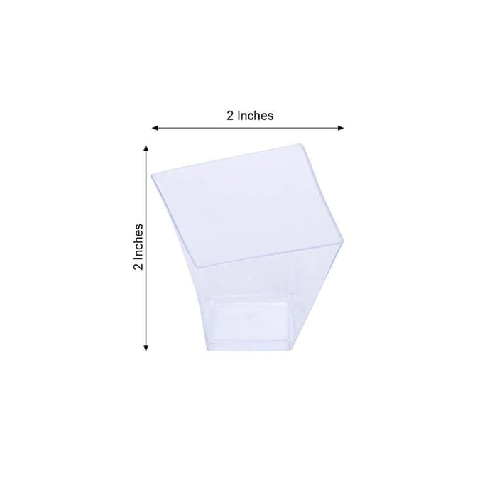 50 pcs 2 oz Square Plastic Cups - Disposable Tableware PLST_CU0029_CLR