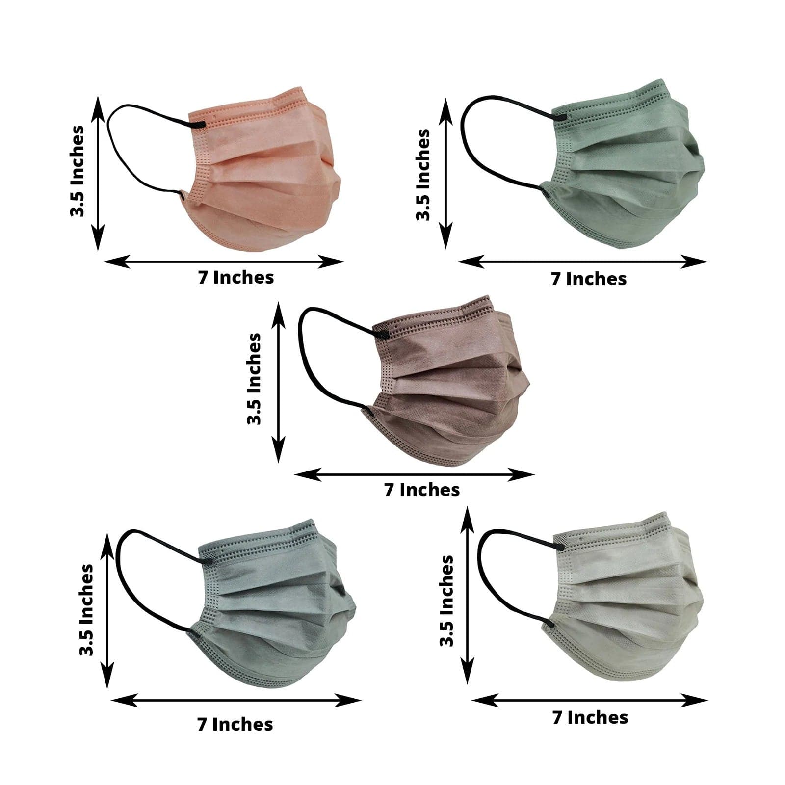 50 pcs 3-Layer Disposable Face Masks Protective Covers - Assorted CARE_MASK01_MIX1