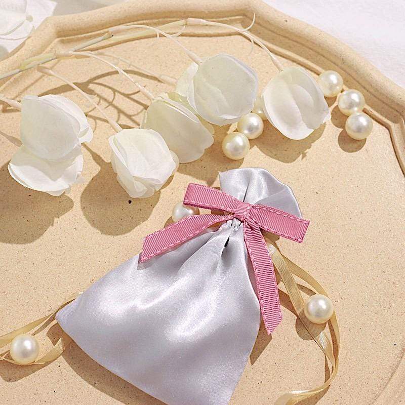 50 pcs 3" Pre Tied Grosgrain Ribbon Stitched Twist Tie Bows