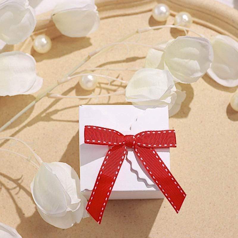 50 pcs 3" Pre Tied Grosgrain Ribbon Stitched Twist Tie Bows