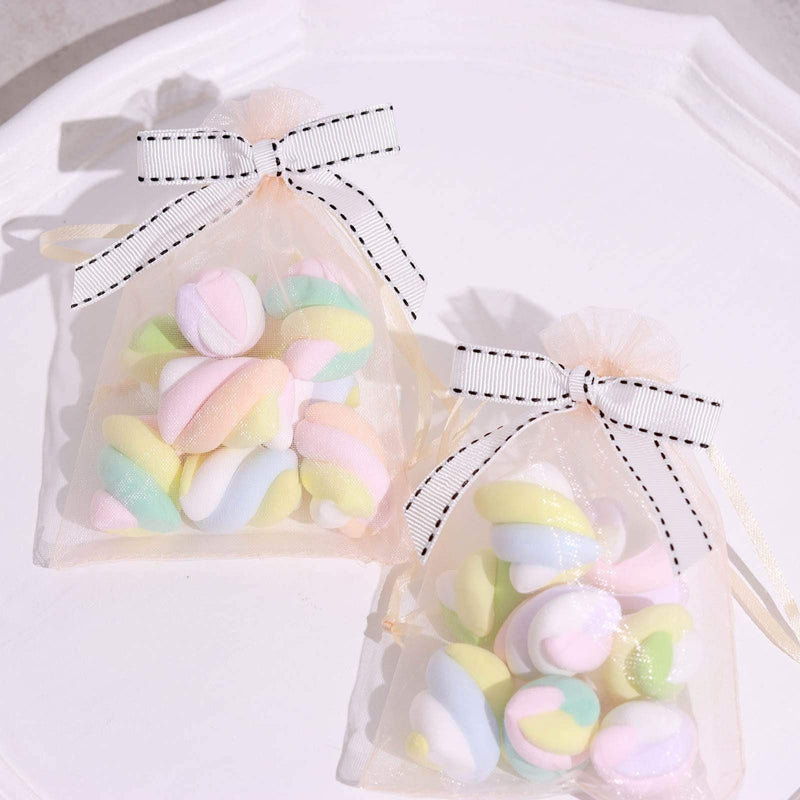 50 pcs 3" Pre Tied Grosgrain Ribbon Stitched Twist Tie Bows