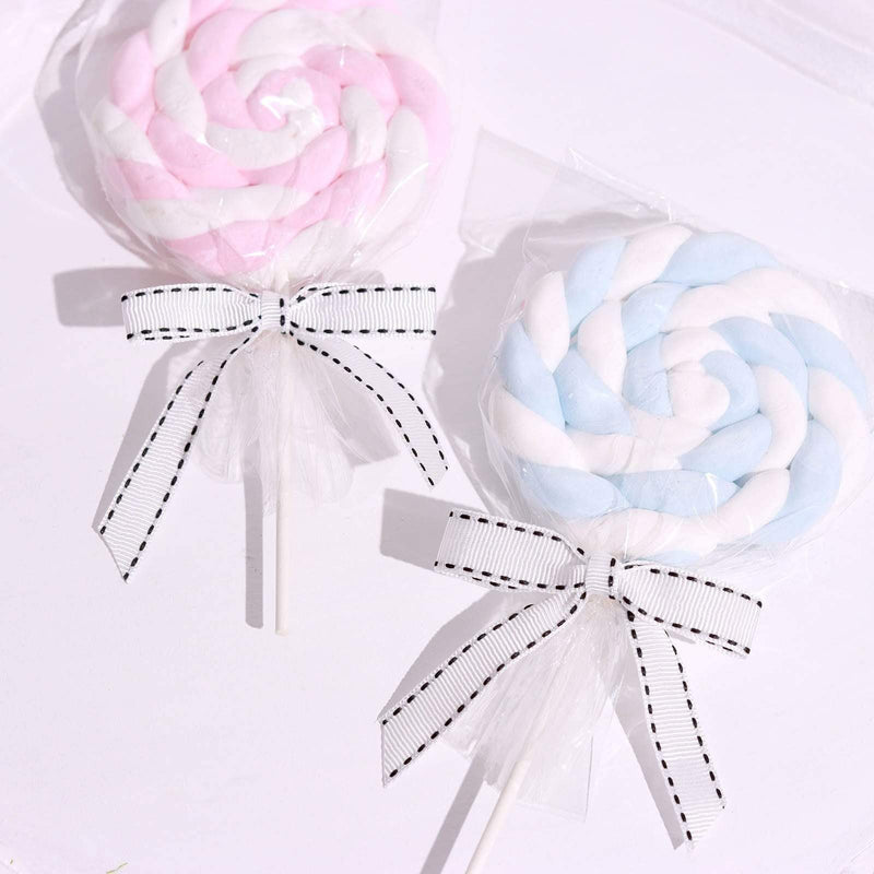 50 pcs 3" Pre Tied Grosgrain Ribbon Stitched Twist Tie Bows