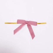 50 pcs 3" Pre Tied Grosgrain Ribbon Stitched Twist Tie Bows RIB_BOW_STCH01_046