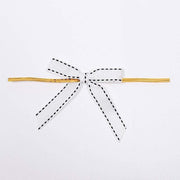 50 pcs 3" Pre Tied Grosgrain Ribbon Stitched Twist Tie Bows RIB_BOW_STCH01_WHT