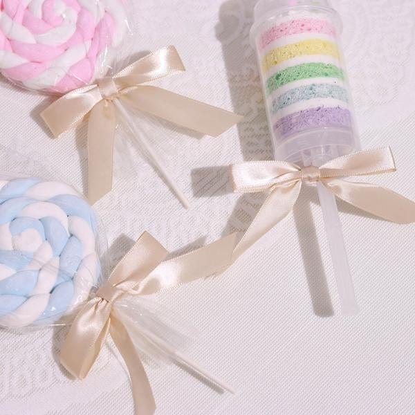 50 pcs 3" Pre Tied Satin Ribbon Twist Tie Bows