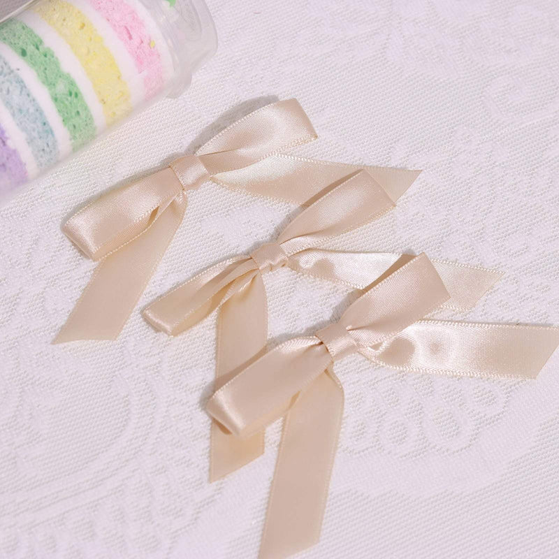 50 pcs 3" Pre Tied Satin Ribbon Twist Tie Bows