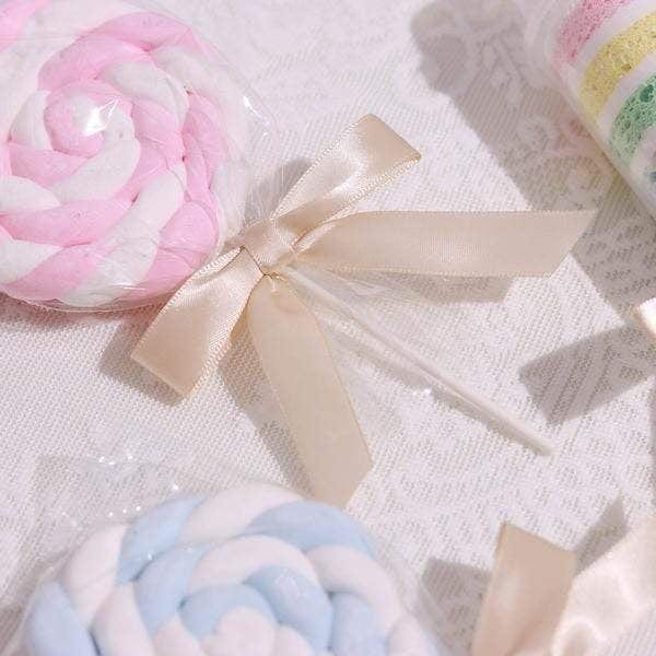 50 pcs 3" Pre Tied Satin Ribbon Twist Tie Bows