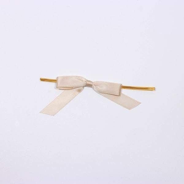 50 pcs 3" Pre Tied Satin Ribbon Twist Tie Bows