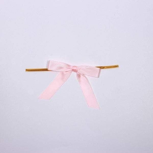 50 pcs 3" Pre Tied Satin Ribbon Twist Tie Bows