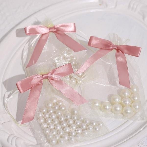 50 pcs 3" Pre Tied Satin Ribbon Twist Tie Bows