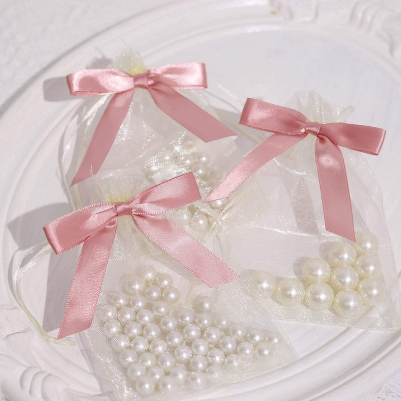 50 pcs 3" Pre Tied Satin Ribbon Twist Tie Bows