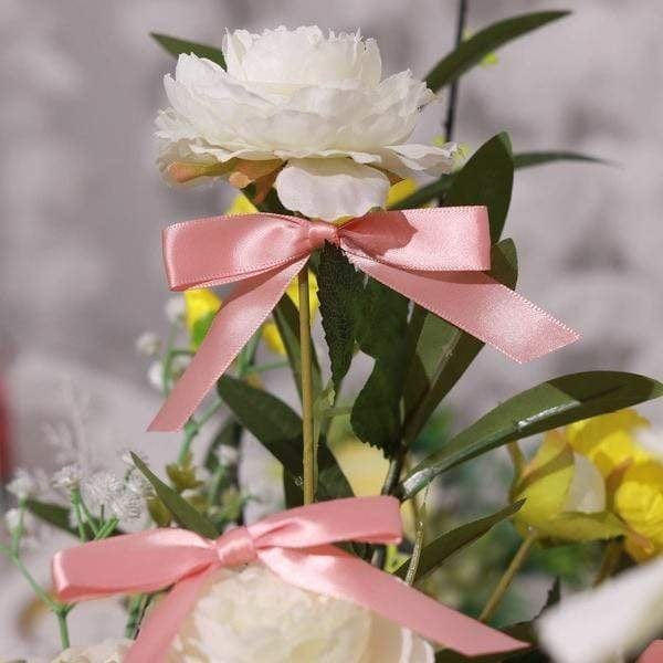 50 pcs 3" Pre Tied Satin Ribbon Twist Tie Bows