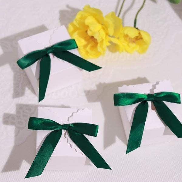 50 pcs 3" Pre Tied Satin Ribbon Twist Tie Bows