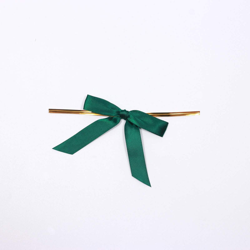 50 pcs 3" Pre Tied Satin Ribbon Twist Tie Bows