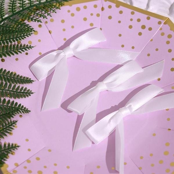 50 pcs 3" Pre Tied Satin Ribbon Twist Tie Bows