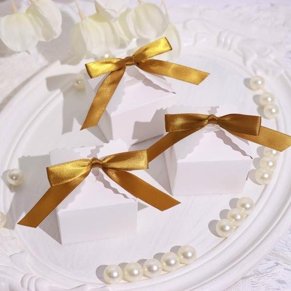 50 pcs 3" Pre Tied Satin Ribbon Twist Tie Bows