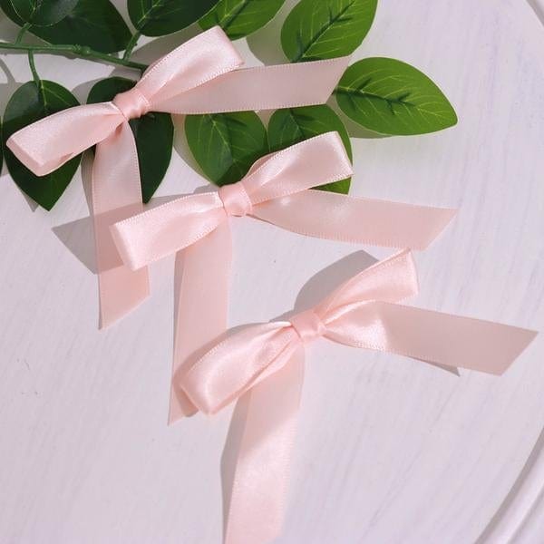 50 pcs 3" Pre Tied Satin Ribbon Twist Tie Bows