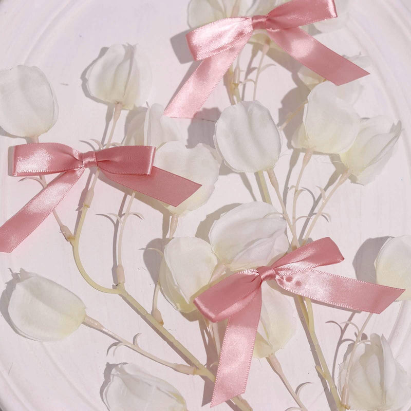 50 pcs 3" Pre Tied Satin Ribbon Twist Tie Bows