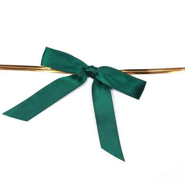 50 pcs 3" Pre Tied Satin Ribbon Twist Tie Bows RIB_BOW_STN02_HUNT
