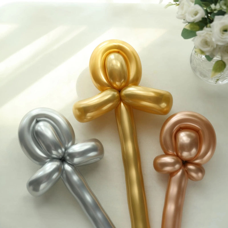 50 pcs 30" Long Modeling Twisting Metallic Latex Balloons