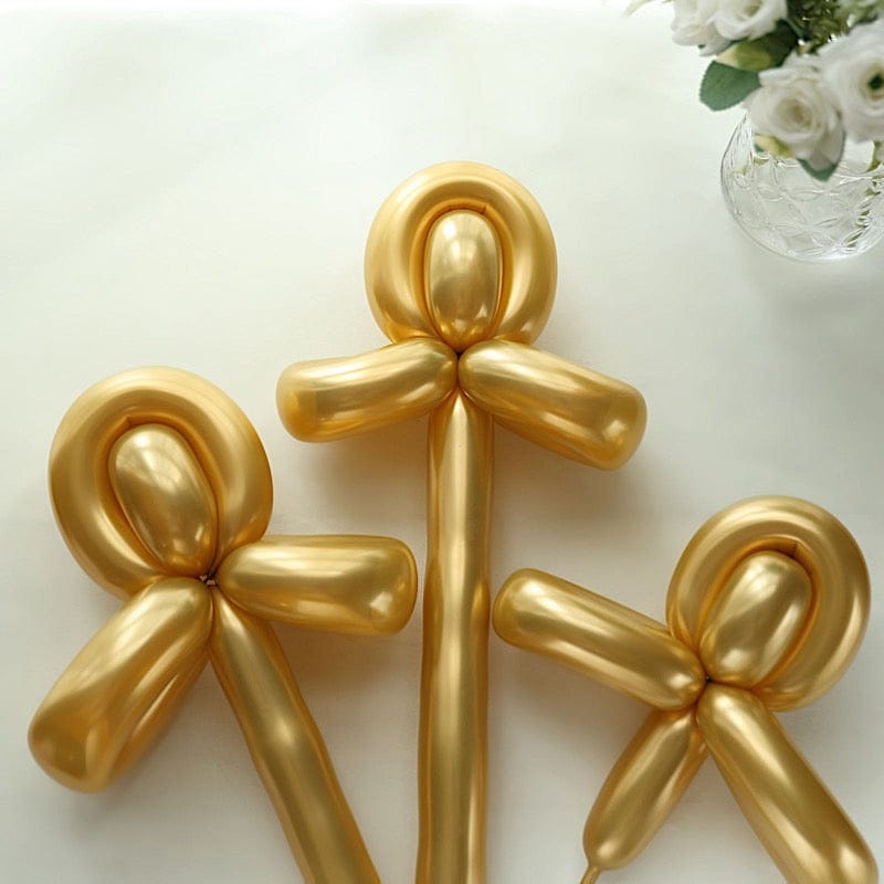 50 pcs 30" Long Modeling Twisting Metallic Latex Balloons