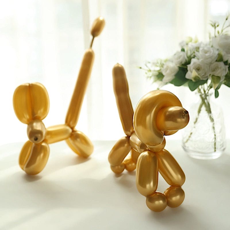 50 pcs 30" Long Modeling Twisting Metallic Latex Balloons