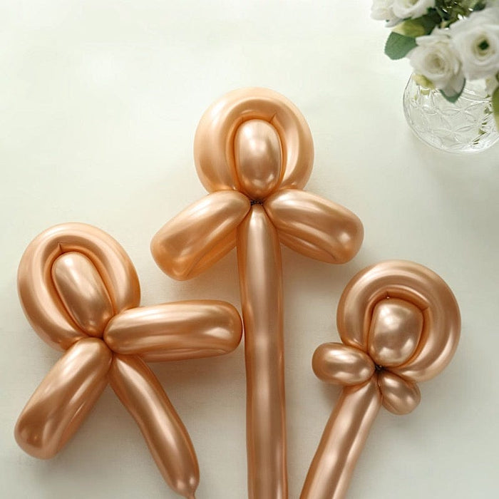50 pcs 30" Long Modeling Twisting Metallic Latex Balloons