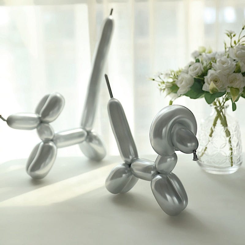 50 pcs 30" Long Modeling Twisting Metallic Latex Balloons