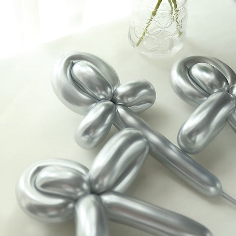 50 pcs 30" Long Modeling Twisting Metallic Latex Balloons