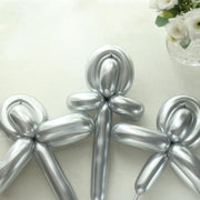 50 pcs 30" Long Modeling Twisting Metallic Latex Balloons